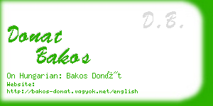 donat bakos business card